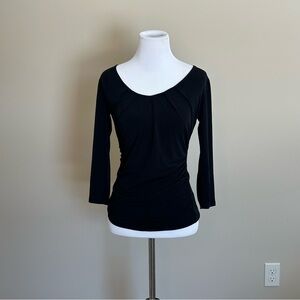 New York & Company Black Ruched Blouse